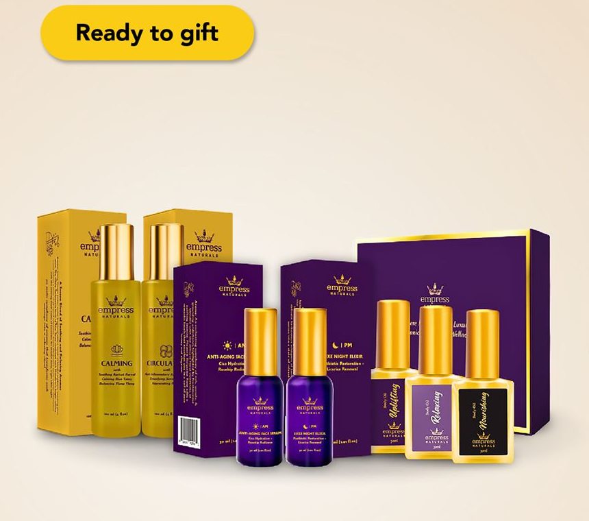 Gift bundles of oils and serums