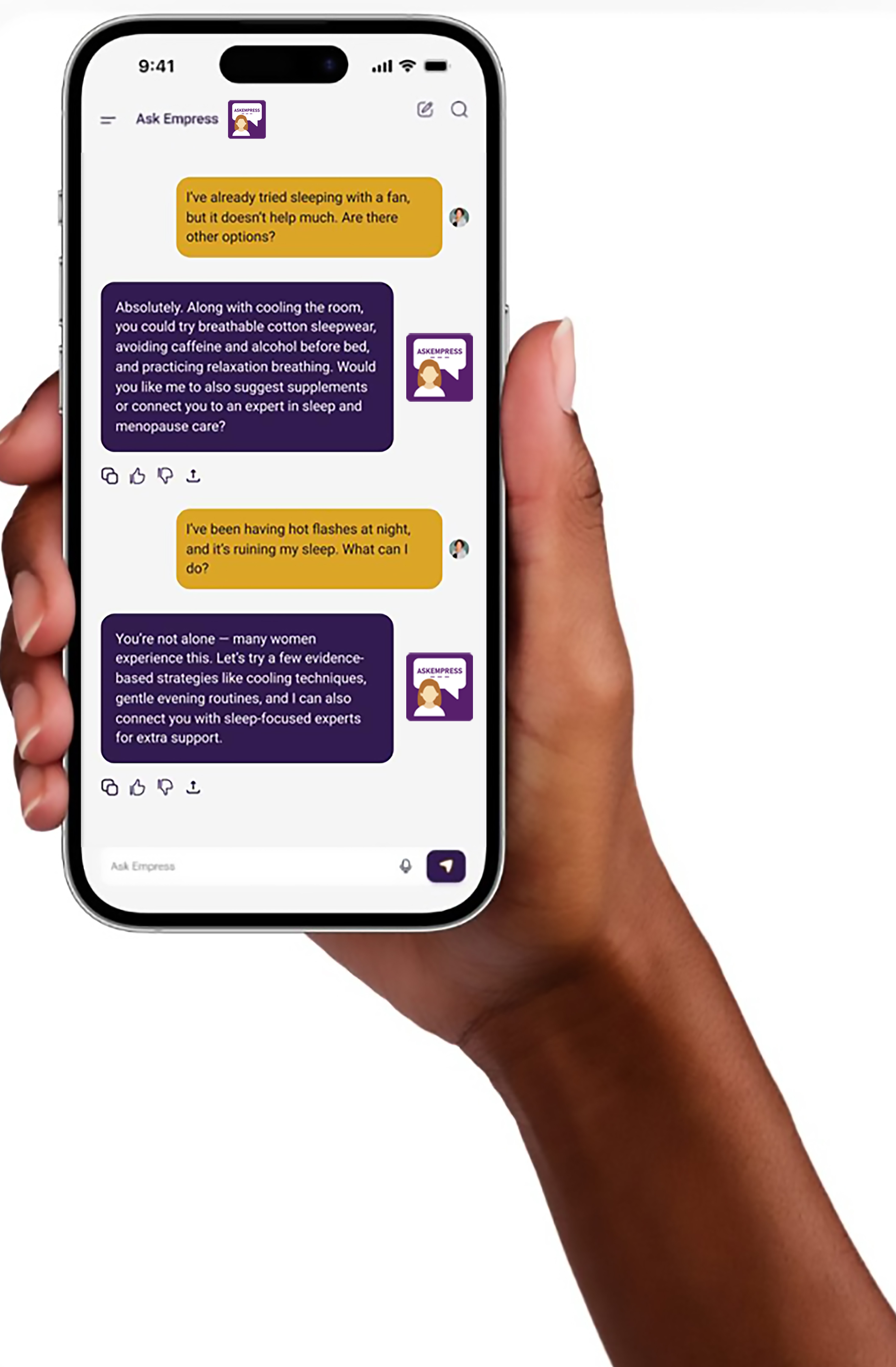 <strong>Ask Empress</strong> conversation UI